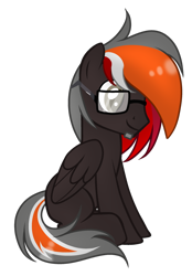 Size: 1024x1474 | Tagged: safe, artist:mintoria, imported from derpibooru, oc, oc only, pegasus, pony, glasses, male, simple background, sitting, solo, stallion, transparent background