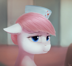 Size: 1280x1183 | Tagged: safe, artist:quvr, imported from derpibooru, nurse redheart, earth pony, pony, female, looking at you, nurse, solo