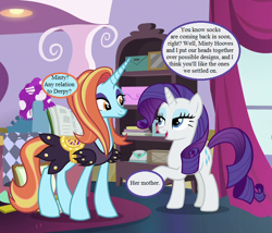 Size: 756x648 | Tagged: safe, edit, edited screencap, imported from derpibooru, screencap, rarity, sassy saddles, forever filly, canterlot carousel, g3, g3 to g4, g4, generation leap, implied derpy, implied minty, speech bubble, text