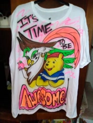 Size: 480x640 | Tagged: safe, imported from derpibooru, captain celaeno, my little pony: the movie, airbrush, clothes, original art, pirate, pirates is what we'll be, shirt, the new adventures of winnie the pooh, time to be awesome, winnie the pooh