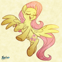 Size: 5500x5500 | Tagged: safe, artist:fluffyxai, imported from derpibooru, fluttershy, pegasus, pony, absurd resolution, chest fluff, cute, cute enough to kill, dancing, eyes closed, female, flying, happy, mare, open mouth, shyabetes, simple background, smiling, solo