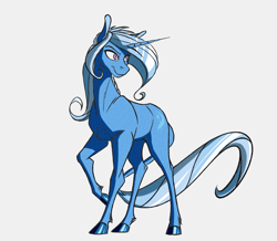 Size: 3104x2704 | Tagged: safe, artist:akweer, imported from derpibooru, trixie, classical unicorn, pony, unicorn, female, leonine tail, mare, simple background, solo