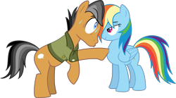 Size: 10771x6000 | Tagged: safe, artist:dusk2k, imported from derpibooru, quibble pants, rainbow dash, earth pony, pegasus, pony, stranger than fan fiction, .svg available, absurd resolution, bedroom eyes, female, male, mare, poking, simple background, stallion, transparent background, vector