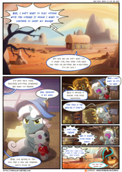 Size: 3500x4950 | Tagged: safe, artist:light262, artist:lummh, imported from derpibooru, star swirl the bearded, oc, oc:princess tempora, alicorn, pony, unicorn, comic:timey wimey, alicorn oc, book, bowtie, clothes, colt, comic, dessert, dialogue, fez, hat, magic, male, plushie, speech bubble, spoiled brat, wrong eye color, younger