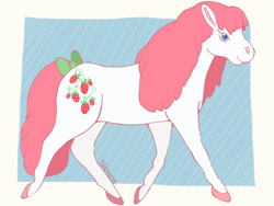Size: 1280x960 | Tagged: safe, artist:shoneysbear, imported from derpibooru, sugarberry, earth pony, pony, bow, female, g1, mare, solo, tail bow
