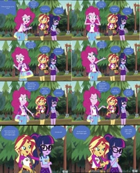 Size: 1028x1273 | Tagged: safe, edit, edited screencap, editor:php77, imported from derpibooru, screencap, pinkie pie, sci-twi, sunset shimmer, twilight sparkle, equestria girls, legend of everfree, comic, screencap comic