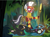 Size: 1100x816 | Tagged: safe, artist:pixelkitties, imported from derpibooru, queen chrysalis, zecora, changeling, changeling queen, zebra, abuse, african, alternate timeline, armor, bandaid, beaten up, black panther, chrysabuse, chrysalis resistance timeline, defeated, dora milaje, ear piercing, earring, everfree forest, female, forest, jewelry, karma, marvel, neck rings, open mouth, piercing, punish the villain, spear, weapon