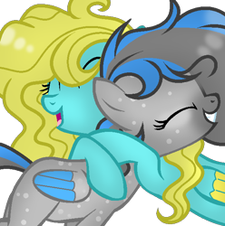 Size: 600x605 | Tagged: safe, artist:mintoria, imported from derpibooru, oc, oc only, oc:madeleine, pegasus, pony, base used, female, hug, mare, simple background, transparent background