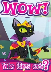 Size: 1191x1662 | Tagged: safe, edit, idw, imported from derpibooru, abyssinian king, abyssinian, cat, black cat, caption, expand dong, exploitable meme, game screencap, gameloft, idw showified, image macro, meme, solo, wow! glimmer