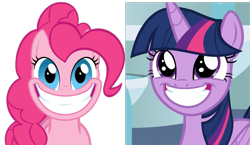 Size: 1573x915 | Tagged: safe, artist:misterdavey, imported from derpibooru, screencap, pinkie pie, twilight sparkle, alicorn, smile hd, horse play, smiling, twilight sparkle (alicorn)