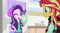 Size: 600x337 | Tagged: safe, edit, edited screencap, imported from derpibooru, screencap, starlight glimmer, sunset shimmer, comic:a new change, equestria girls, mirror magic, spoiler:eqg specials, pregnant, pregnant edit, teen pregnancy