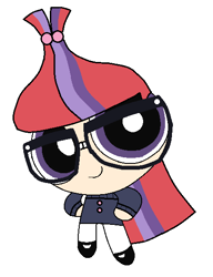 Size: 436x568 | Tagged: safe, artist:ianpony98, imported from derpibooru, moondancer, pony, clothes, female, glasses, powerpuffified, simple background, solo, style emulation, sweater, the powerpuff girls, white background