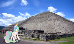 Size: 1485x881 | Tagged: safe, artist:reaver75, imported from derpibooru, princess celestia, alicorn, irl, mexico, photo, piramide del sol, ponies in real life, pyramid, teotihuacan