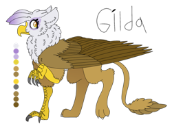 Size: 500x367 | Tagged: safe, artist:eleamorbid, artist:moonhowlerel, imported from derpibooru, gilda, griffon, cute, eared griffon, ears, female, fluffy, gildadorable, looking at you, raised leg, reference sheet, simple background, smiling, solo, transparent background