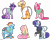 Size: 3560x2880 | Tagged: safe, artist:eleamorbid, artist:moonhowlerel, imported from derpibooru, applejack, fluttershy, pinkie pie, rainbow dash, rarity, twilight sparkle, earth pony, pegasus, pony, unicorn, fanfic:asylum, alternate hairstyle, bound wings, burned, clothes, colored wings, curved horn, cutie mark, doctor, ear fluff, fanfic, fanfic art, female, floppy ears, freckles, glasses, hair tie, hospital gown, leonine tail, mane six, mare, open mouth, pinkamena diane pie, ponytail, raised hoof, sad, scar, scarf, shirt, simple background, sitting, size difference, smiling, transparent background