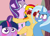 Size: 1023x731 | Tagged: safe, artist:leanne264, imported from derpibooru, starlight glimmer, sunset shimmer, trixie, twilight sparkle, alicorn, pony, unicorn, base used, blushing, faic, inconvenient twilight, magical quartet, photobomb, selfie, sunset shimmer gets all the mares, twilight sparkle (alicorn), woonoggles