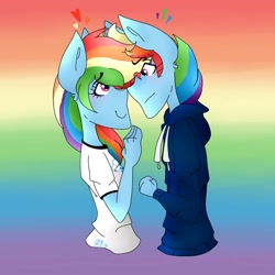 Size: 944x944 | Tagged: safe, artist:art-artyyay, imported from derpibooru, rainbow dash, anthro, dashblitz, female, male, rainbow blitz, rule 63, self ponidox, selfcest, shipping, straight