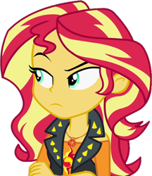 Size: 890x1032 | Tagged: safe, artist:thebarsection, derpibooru exclusive, imported from derpibooru, sunset shimmer, equestria girls, equestria girls series, clothes, crossed arms, female, geode of empathy, simple background, solo, transparent background, unamused