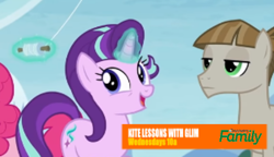 Size: 500x287 | Tagged: safe, edit, edited screencap, imported from derpibooru, screencap, mudbriar, starlight glimmer, the maud couple, discovery family logo, fake screencap, kite, meme, that pony sure does love kites