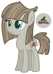 Size: 986x1360 | Tagged: safe, artist:superrosey16, imported from derpibooru, oc, oc only, oc:sandy soil pie, earth pony, pony, female, filly, offspring, parent:maud pie, parent:mud briar, parents:maudbriar, simple background, solo, that was fast, transparent background, watermark