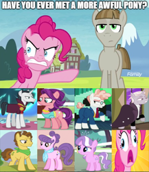 Size: 500x577 | Tagged: safe, edit, edited screencap, imported from derpibooru, screencap, chancellor neighsay, diamond tiara, grand pear, mudbriar, pinkie pie, spoiled rich, suri polomare, svengallop, zesty gourmand, crusaders of the lost mark, filli vanilli, rarity takes manehattan, school daze, spice up your life, the mane attraction, the maud couple, the perfect pear, debate in the comments, female, male, op has a point, op is a duck, op is trying to start shit, op started shit, somewhat false