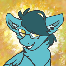 Size: 500x500 | Tagged: safe, artist:snowcactus, imported from derpibooru, oc, oc only, pegasus, pony, bust, glasses, portrait, solo