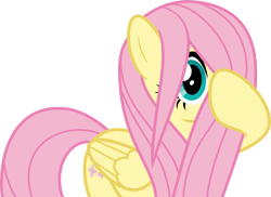 Size: 7000x5089 | Tagged: safe, artist:luckreza8, imported from derpibooru, fluttershy, pegasus, pony, school daze, .svg available, absurd resolution, cute, female, hair over one eye, looking at you, mare, shyabetes, simple background, solo, transparent background, vector