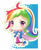 Size: 600x740 | Tagged: safe, artist:love2eategg, imported from derpibooru, rainbow dash, human, chibi, clothes, cute, dashabetes, female, grin, humanized, multicolored hair, shirt, skirt, smiling, solo, sweatband, wristband