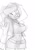 Size: 717x1023 | Tagged: safe, artist:bigdad, imported from derpibooru, sunset shimmer, human, equestria girls, belly button, big breasts, breasts, busty sunset shimmer, clothes, female, humanized, midriff, monochrome, one eye closed, simple background, sketch, solo, white background, wink