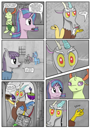Size: 1280x1811 | Tagged: safe, artist:hurakano, imported from derpibooru, discord, maud pie, starlight glimmer, thorax, trixie, changedling, changeling, my little pony: the movie, comic, king thorax