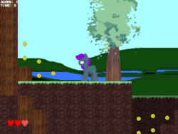 Size: 400x300 | Tagged: safe, derpibooru exclusive, imported from derpibooru, screencap, oc, oc only, hornet, pegasus, pony, animated, blob, code pony, coin, development, diamond, fan game, female, game, mare, placeholder, project