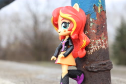 Size: 6000x4000 | Tagged: safe, artist:artofmagicpoland, imported from derpibooru, sunset shimmer, equestria girls, badass, doll, equestria girls minis, female, irl, photo, solo, toy