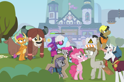 Size: 900x600 | Tagged: safe, artist:dm29, imported from derpibooru, chancellor neighsay, jack hammer, maud pie, mudbriar, photo finish, pinkie pie, smolder, yona, dragon, earth pony, pony, unicorn, yak, school daze, the maud couple, bipedal, camera, cardboard maud, clothes, construction pony, dragoness, eea rulebook, female, geode, leaking, levitation, magic, male, mare, maudbriar, progress bar, school of friendship, shipping, stallion, straight, telekinesis, the meme continues, the story so far of season 8, this isn't even my final form