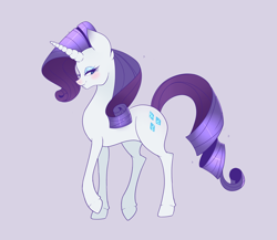 Size: 2300x2000 | Tagged: safe, artist:bethybot, imported from derpibooru, rarity, pony, unicorn, blushing, cute, ear fluff, female, lidded eyes, mare, purple background, raribetes, simple background, solo