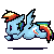 Size: 50x50 | Tagged: artist needed, safe, imported from derpibooru, rainbow dash, pony, animated, female, gif, pixel art, simple background, solo, transparent background