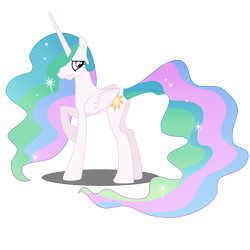 Size: 6000x6000 | Tagged: safe, artist:byteslice, artist:byteslice edits, edit, editor:slayerbvc, imported from derpibooru, vector edit, princess celestia, alicorn, pony, keep calm and flutter on, absurd resolution, accessory-less edit, barehoof, female, looking back, mare, missing accessory, raised hoof, simple background, solo, transparent background, upset, vector