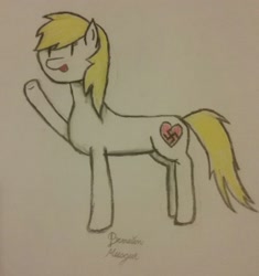 Size: 2166x2308 | Tagged: safe, artist:antique1899, deleted from derpibooru, imported from derpibooru, oc, oc only, oc:aryanne, nazi, salute, solo, traditional art