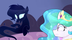 Size: 1024x576 | Tagged: safe, artist:lynchristina, imported from derpibooru, princess celestia, alicorn, pony, crown, female, jewelry, mare, regalia