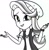 Size: 884x903 | Tagged: safe, artist:yuseimutou, imported from derpibooru, starlight glimmer, equestria girls, mirror magic, spoiler:eqg specials, female, grayscale, hat, looking at you, monochrome, smiling, solo