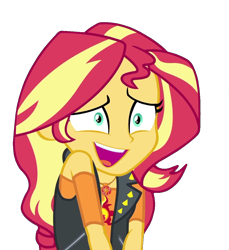 Size: 991x1080 | Tagged: safe, imported from derpibooru, sunset shimmer, equestria girls, equestria girls series, forgotten friendship, cute, female, geode of empathy, open mouth, shimmerbetes, simple background, solo, transparent background