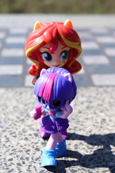 Size: 4000x6000 | Tagged: safe, artist:artofmagicpoland, imported from derpibooru, sci-twi, sunset shimmer, twilight sparkle, equestria girls, doll, equestria girls minis, female, lesbian, meme, scitwishimmer, shipping, sunsetsparkle, toy