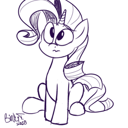 Size: 2000x2000 | Tagged: safe, artist:binkyt11, derpibooru exclusive, imported from derpibooru, part of a set, rarity, pony, unicorn, female, impossibly large mane, mare, monochrome, simple background, solo, white background