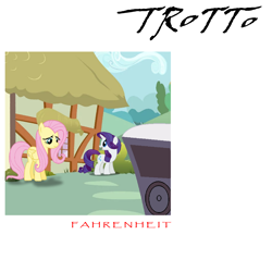 Size: 1400x1400 | Tagged: safe, artist:grapefruitface1, edit, edited screencap, imported from derpibooru, screencap, fluttershy, rarity, album cover, carriage, parody, show accurate, toto (band)