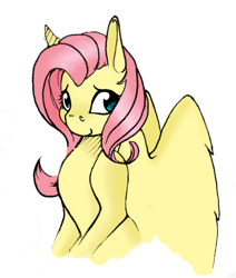 Size: 1707x2011 | Tagged: safe, artist:pantheracantus, imported from derpibooru, fluttershy, pegasus, pony, bust, colored, cute, female, looking at you, looking sideways, manga, mare, portrait, simple background, sketch, smiling, solo, three quarter view, white background, wings