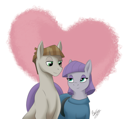 Size: 1024x957 | Tagged: safe, artist:brysfine, imported from derpibooru, maud pie, mudbriar, earth pony, pony, the maud couple, cute, female, male, maudbriar, mudbriawww, shipping, straight