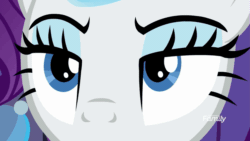 Size: 883x497 | Tagged: safe, imported from derpibooru, screencap, rarity, pony, fake it 'til you make it, animated, female, gif, narrowed eyes