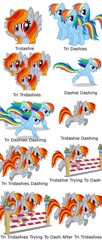 Size: 490x1200 | Tagged: safe, imported from derpibooru, rainbow dash, oc, oc:tridashie, pony, female, image macro, know the difference, mare, meme, simple background, text, vector, white background, word avalanche