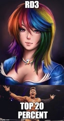 Size: 369x700 | Tagged: safe, artist:indiron, imported from derpibooru, rainbow dash, human, awesome, ec3, humanized, meme, nxt, wwe