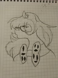 Size: 3456x4608 | Tagged: safe, artist:trigo, imported from derpibooru, oc, oc only, oc:nemo von silver, pony, glasses, graph paper, solo, traditional art