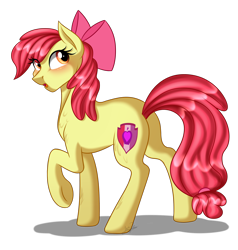 Size: 2000x2100 | Tagged: safe, artist:jack-pie, imported from derpibooru, apple bloom, earth pony, pony, female, older, older apple bloom, open mouth, raised hoof, simple background, solo, transparent background, underhoof